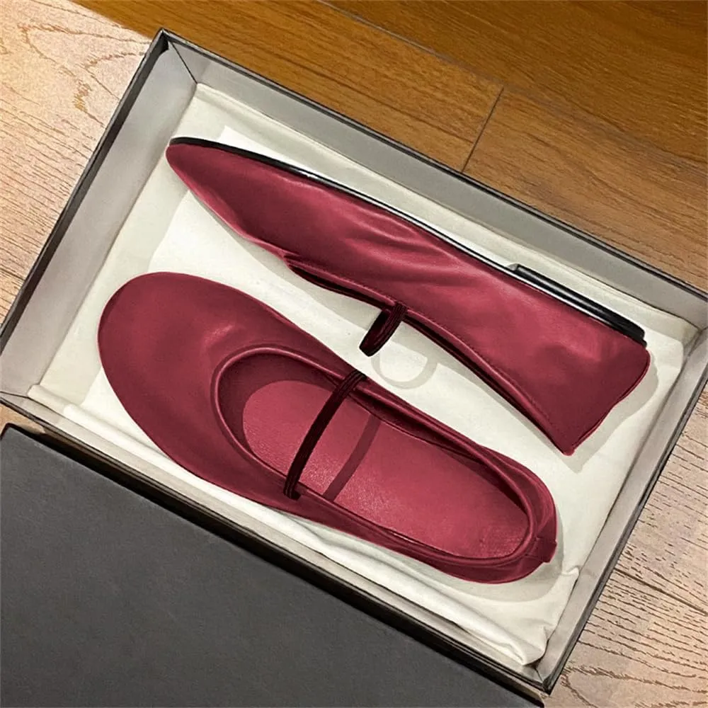 Mary Jane Ballet Flats Women Round Toe Ballerina Slip On Flats Comfortable Soft Flat Shoes for Women