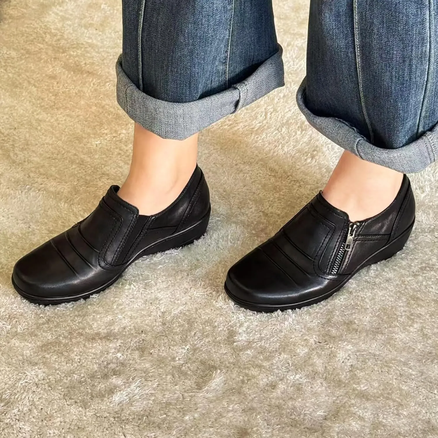 Mary Jane Flats for Women Comfortable Flats Round Toe Casual Slip On Dress Shoes for Women Dressy Office Work Shoes Size