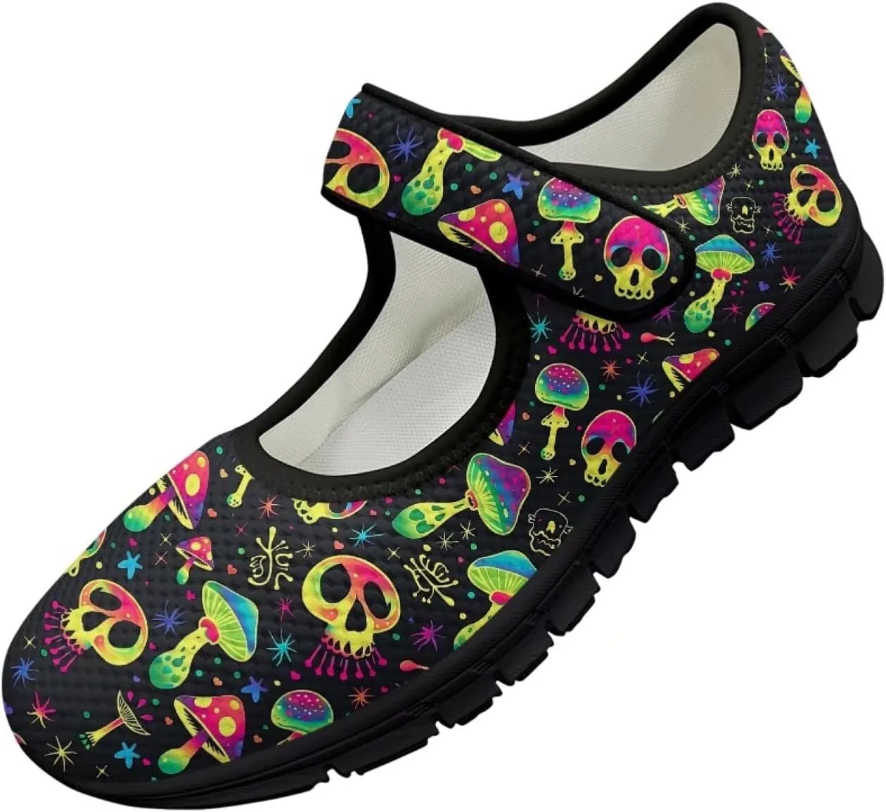 Mary Jane Sneakers Women's Walking Shoes Stylish Lady Breathable Adjustable Working Flat Shoes