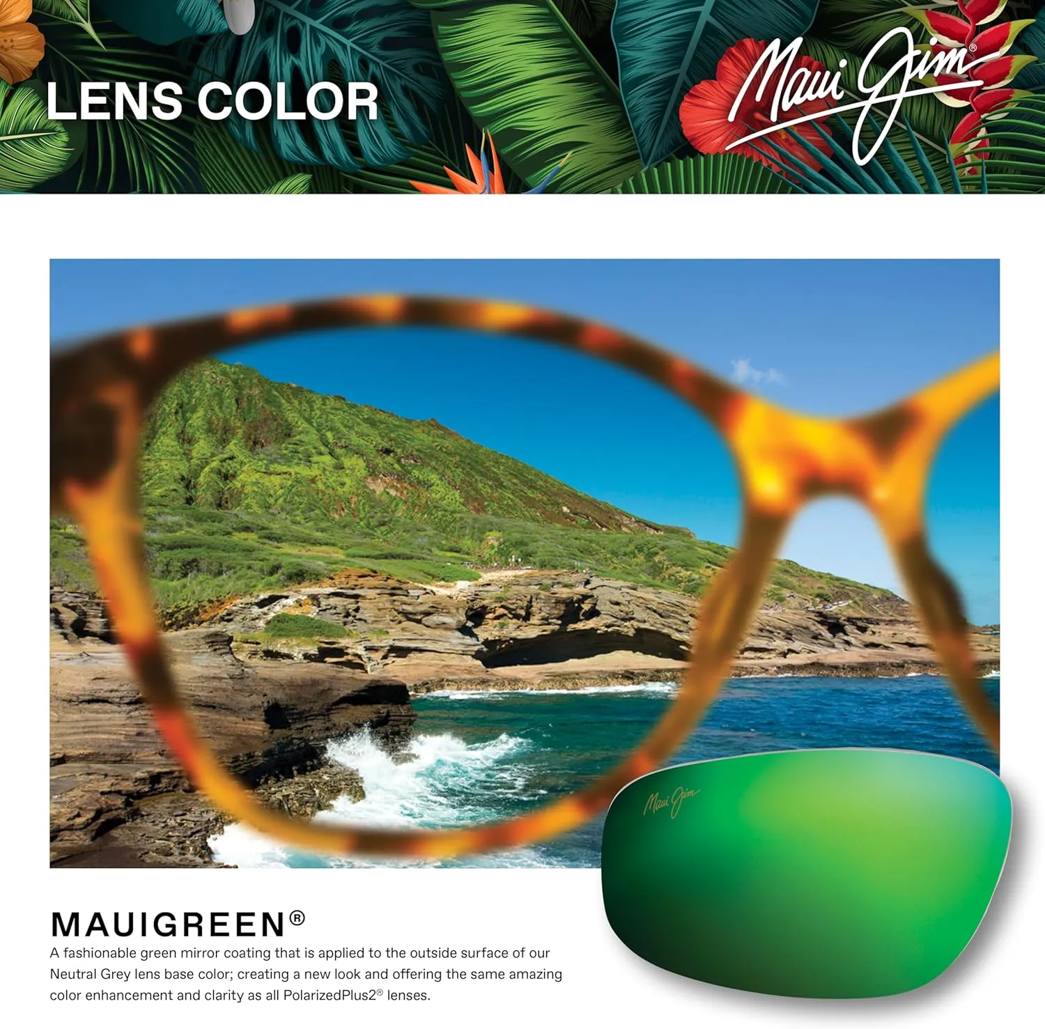 Maui Jim Men's and Women's The Flats Polarized Rectangular Sunglasses