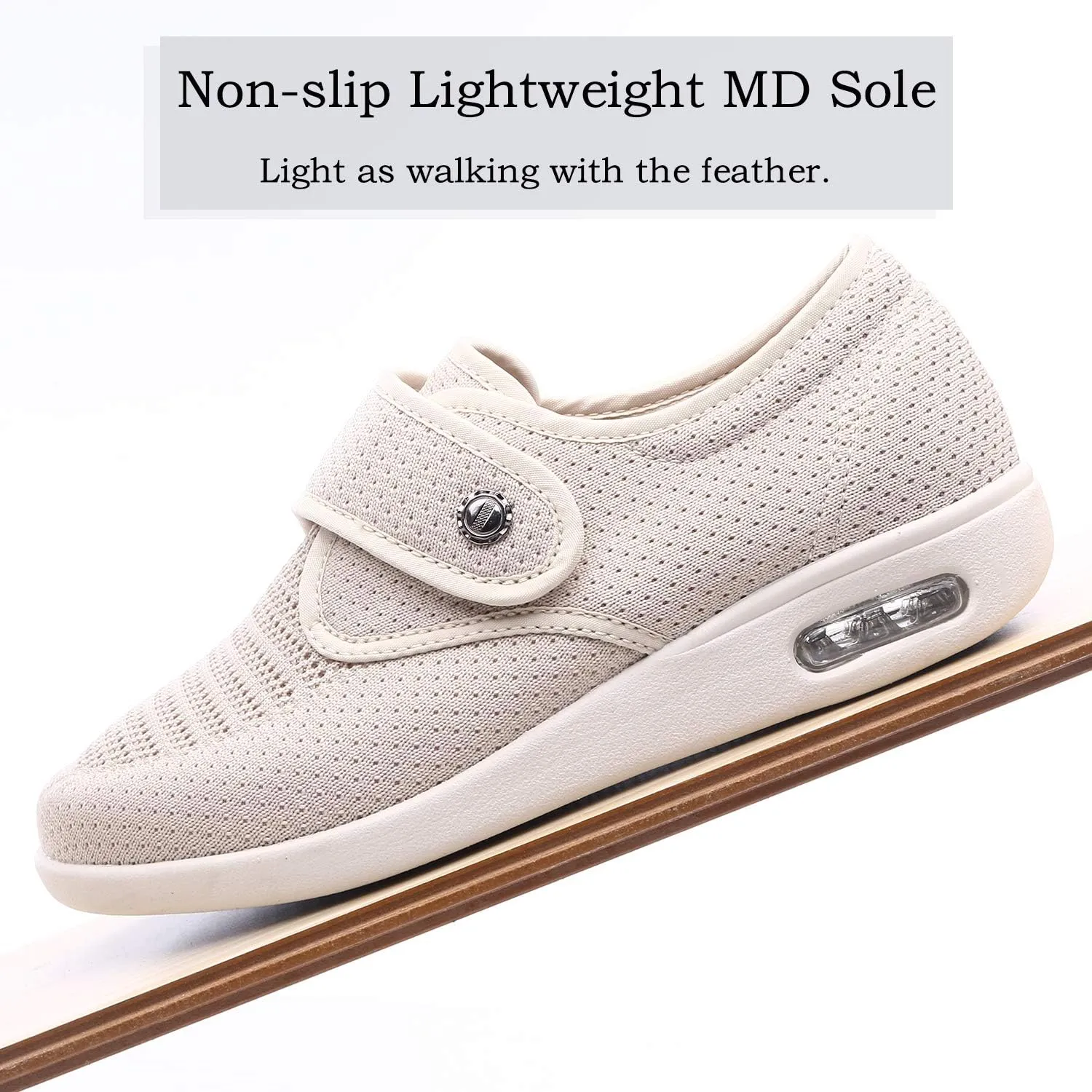 Mei MACLEOD Women's Wide Width Walking Shoes with Memory Foam Air Cushion Casual Sneakers Outdoor