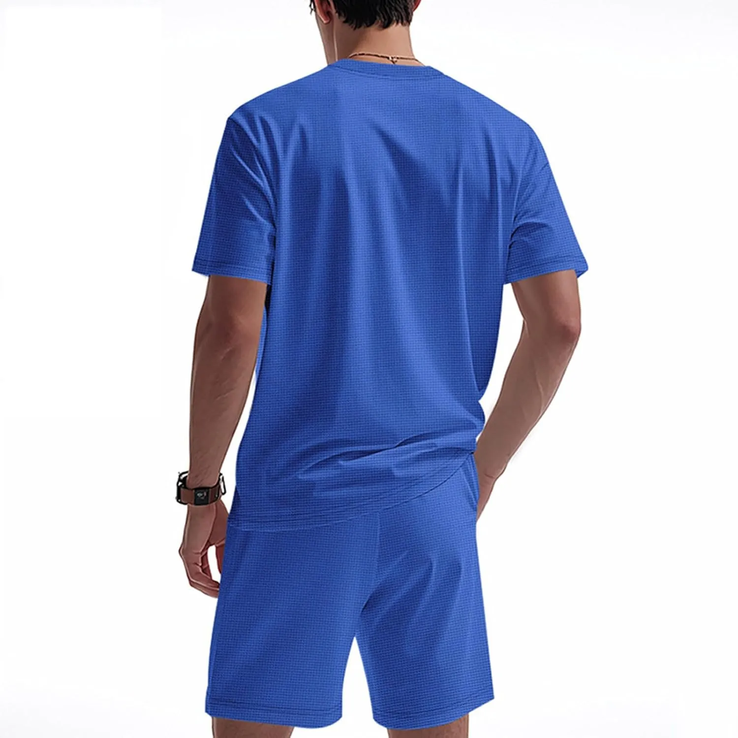 Mens 2 Piece Outfits Dressy Casual Summer Fashion Lounge Sets Short Sleeve Shirts and Shorts Matching Set with Pocket