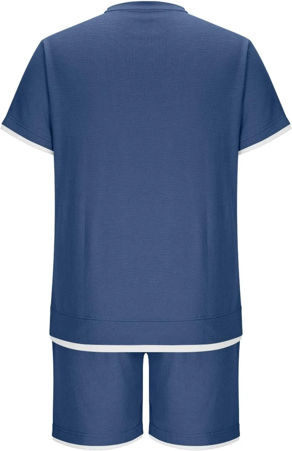 Mens Casual 2 Piece Outfits Summer Fashion Short Sleeve Colorblock Athletic Shirt and Drawstring Shorts Sweatsuit Set