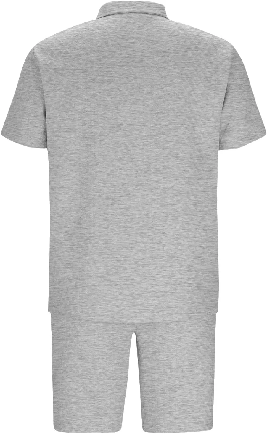 Mens Casual 2 Piece Outfits Summer Fashion Solid Texture Short Sleeve Polos Shirts and Shorts Lounge Sets with Pocket