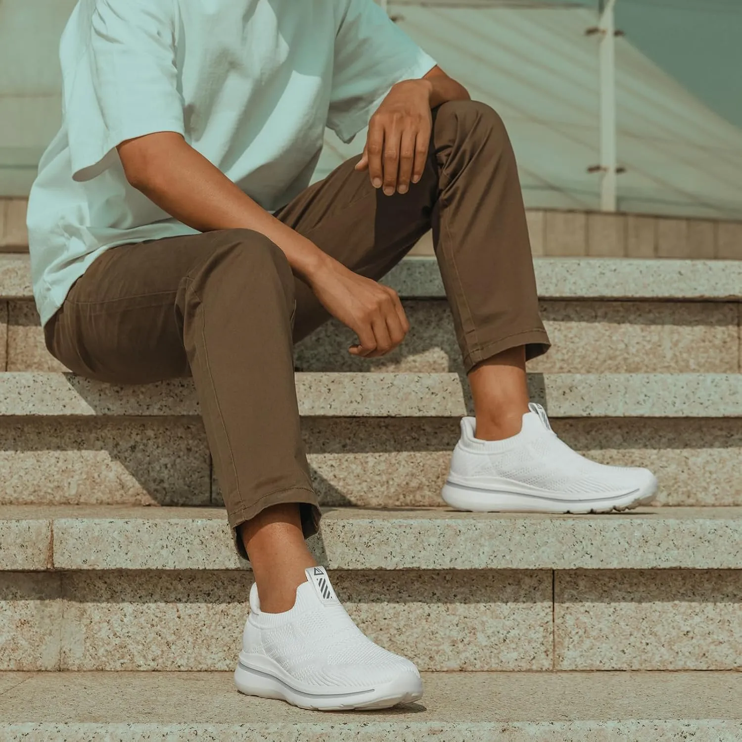 Men's Hands-Free Slip On Sneakers | Laceless Walking Shoes for Gym/Travel/Office