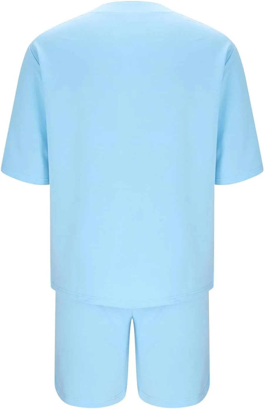 Mens Lounge Sets Casual Summer Fashion Oversized Short Sleeve T Shirts and Baggy Shorts 2 Piece Outfits with Pockets
