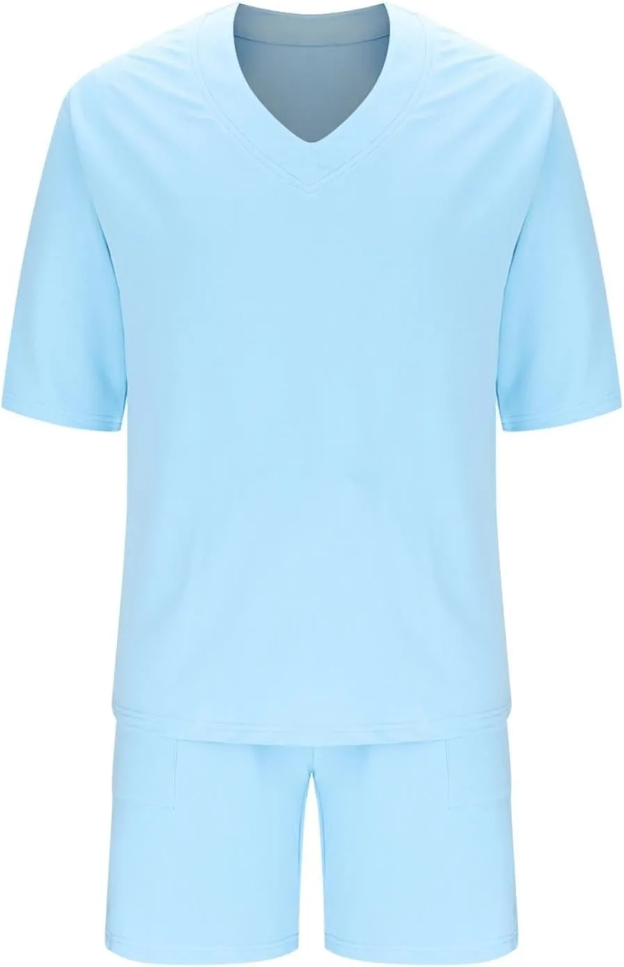 Mens Lounge Sets Casual Summer Fashion Oversized Short Sleeve T Shirts and Baggy Shorts 2 Piece Outfits with Pockets