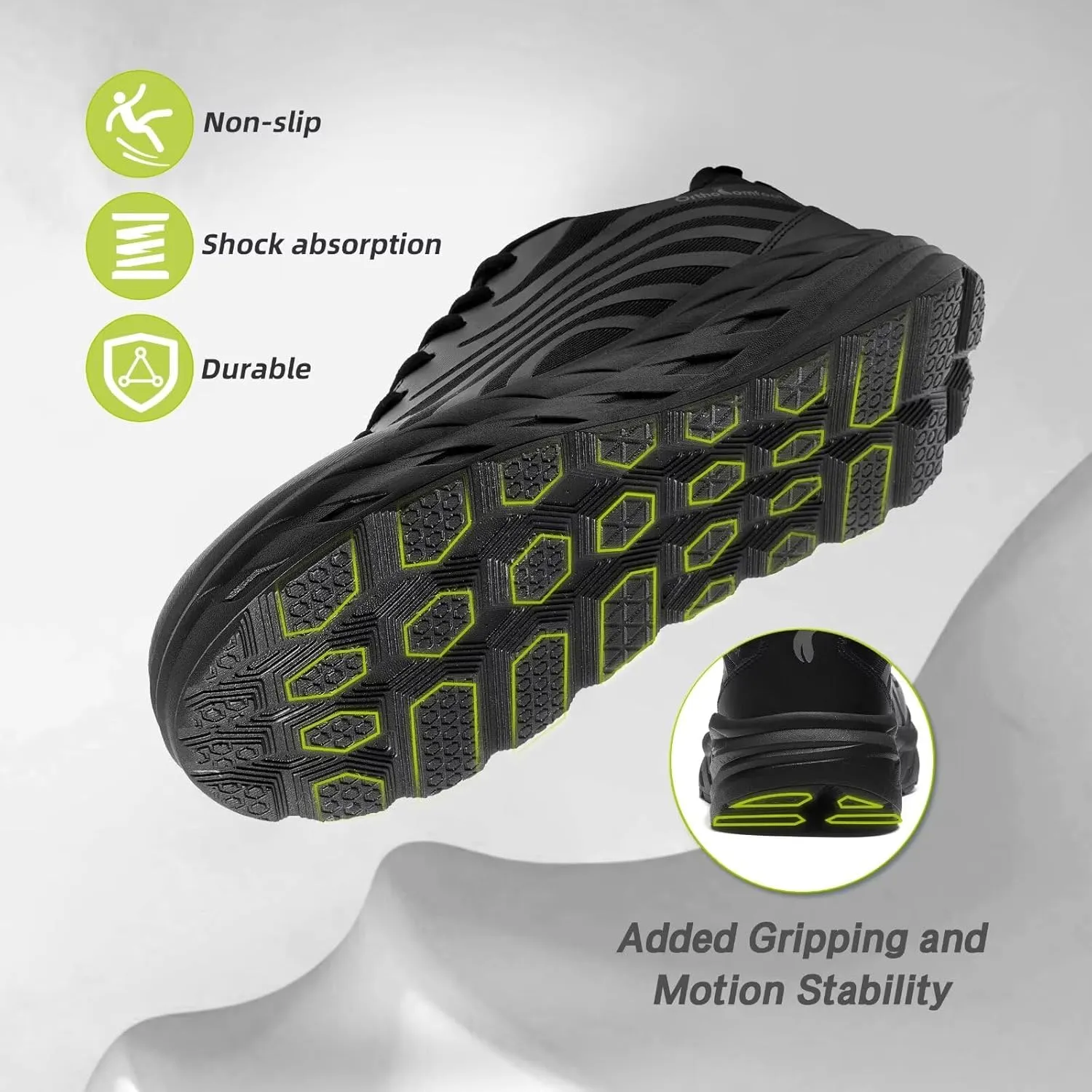 Men's Orthopedic Diabetic Wide Running Shoes: Comfortable Arch Support Plantar Fasciitis Sports Sneakers, Casual Swollen Orthotic Work Tennis Walking Shoes for Ankle and Heel Pain Relief