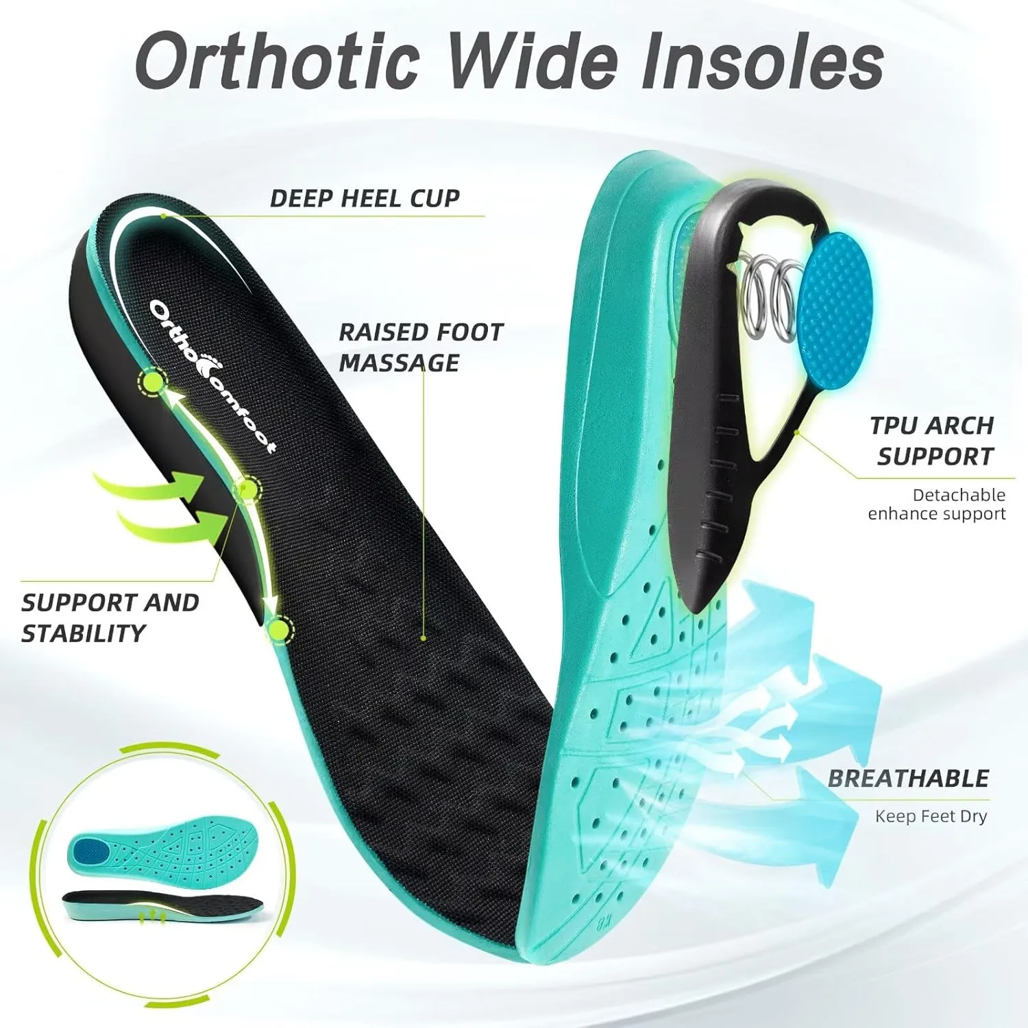 Men's Orthopedic Diabetic Wide Running Shoes: Comfortable Arch Support Plantar Fasciitis Sports Sneakers, Casual Swollen Orthotic Work Tennis Walking Shoes for Ankle and Heel Pain Relief