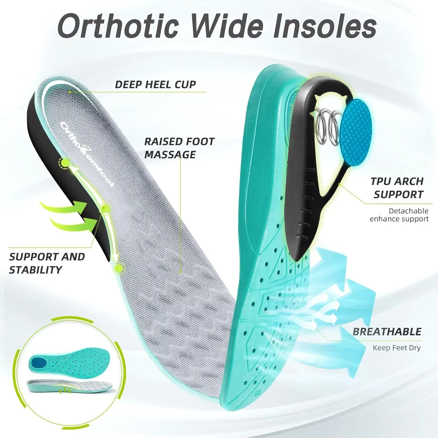Men's Orthopedic Diabetic Wide Running Shoes: Comfortable Arch Support Plantar Fasciitis Sports Sneakers, Casual Swollen Orthotic Work Tennis Walking Shoes for Ankle and Heel Pain Relief