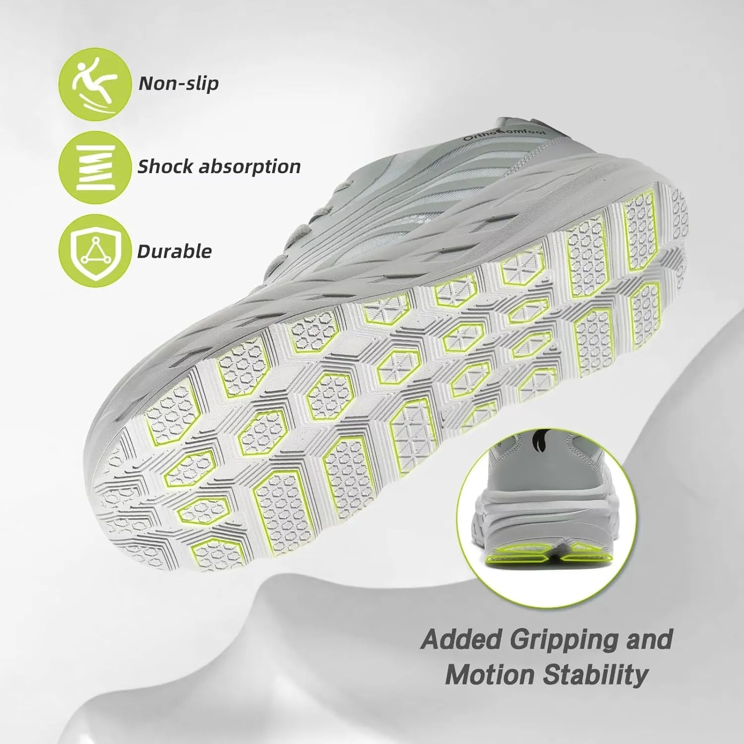 Men's Orthopedic Diabetic Wide Running Shoes: Comfortable Arch Support Plantar Fasciitis Sports Sneakers, Casual Swollen Orthotic Work Tennis Walking Shoes for Ankle and Heel Pain Relief
