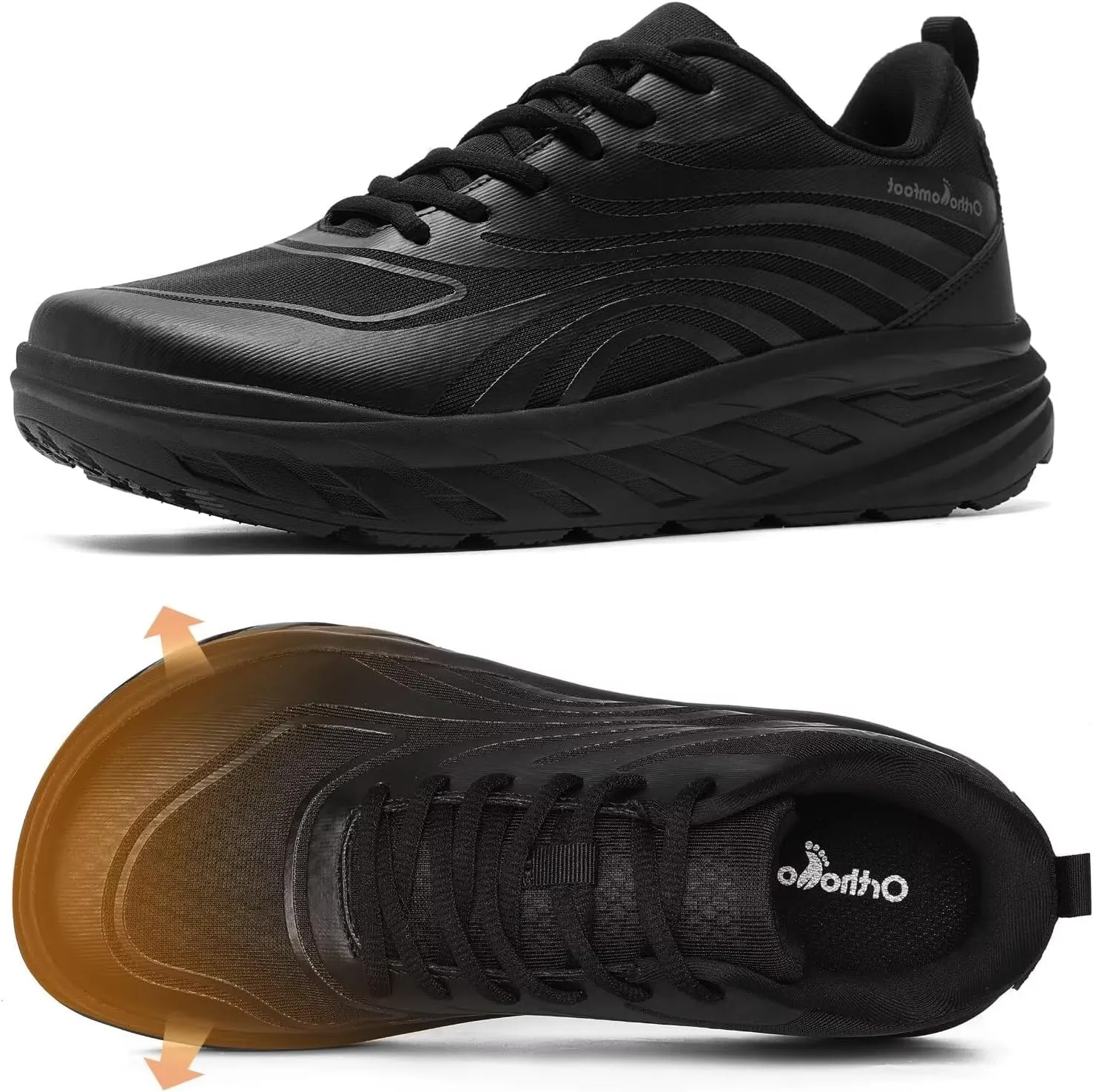 Men's Orthopedic Diabetic Wide Running Shoes: Comfortable Arch Support Plantar Fasciitis Sports Sneakers, Casual Swollen Orthotic Work Tennis Walking Shoes for Ankle and Heel Pain Relief