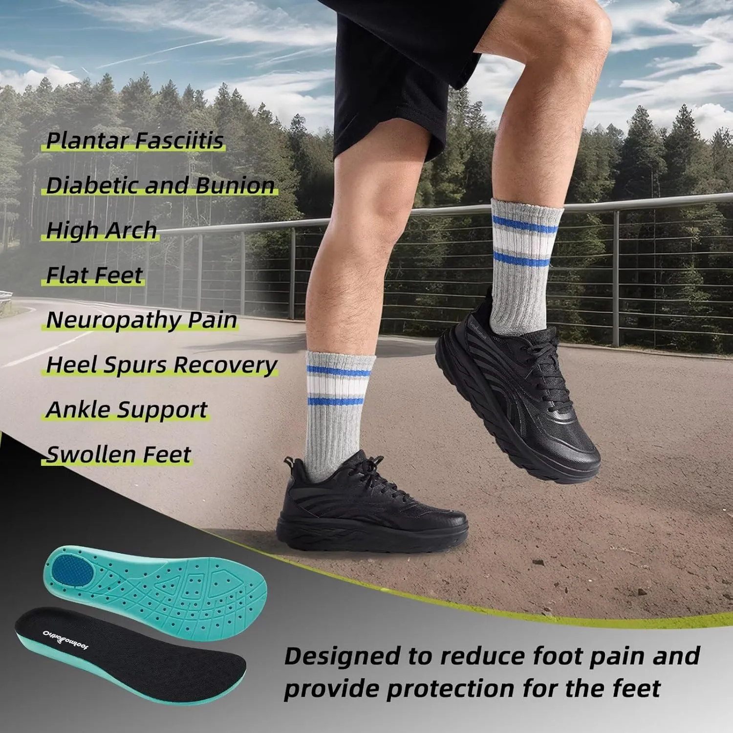 Men's Orthopedic Diabetic Wide Running Shoes: Comfortable Arch Support Plantar Fasciitis Sports Sneakers, Casual Swollen Orthotic Work Tennis Walking Shoes for Ankle and Heel Pain Relief