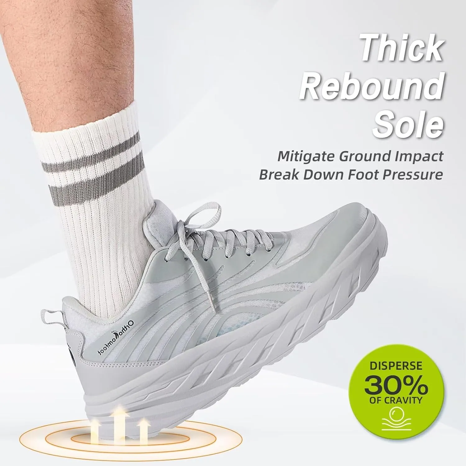 Men's Orthopedic Diabetic Wide Running Shoes: Comfortable Arch Support Plantar Fasciitis Sports Sneakers, Casual Swollen Orthotic Work Tennis Walking Shoes for Ankle and Heel Pain Relief