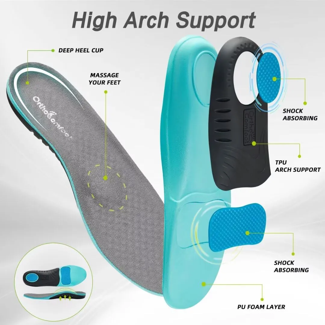 Men's Orthopedic Fashion Sneakers: Comfortable Arch Support Plantar Fasciitis Orthotic Walking Shoes, Casual Work Supportive Sport Athletic Flat Feet Shoes for Foot and Heel Pain Relief