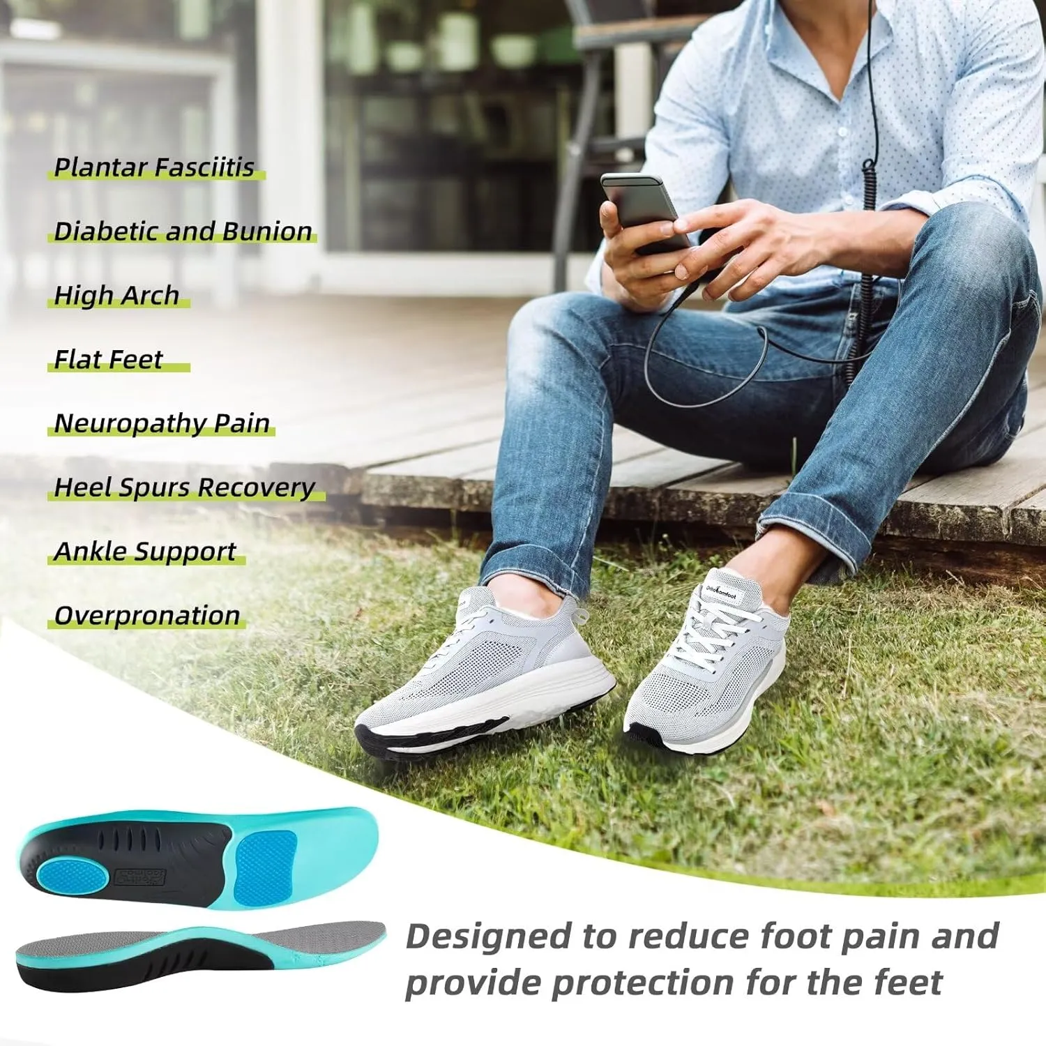 Men's Orthopedic Fashion Sneakers: Comfortable Arch Support Plantar Fasciitis Orthotic Walking Shoes, Casual Work Supportive Sport Athletic Flat Feet Shoes for Foot and Heel Pain Relief
