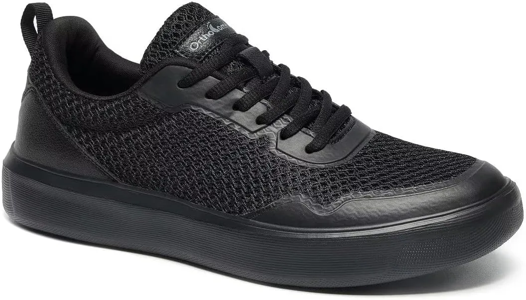 Men's Orthopedic Fashion Sneakers with Arch Support: Comfortable Orthotic Shoes for Plantar Fasciitis, Adjustable Supportive Flat Feet Walking Shoes for Foot and Ankle Pain Relief