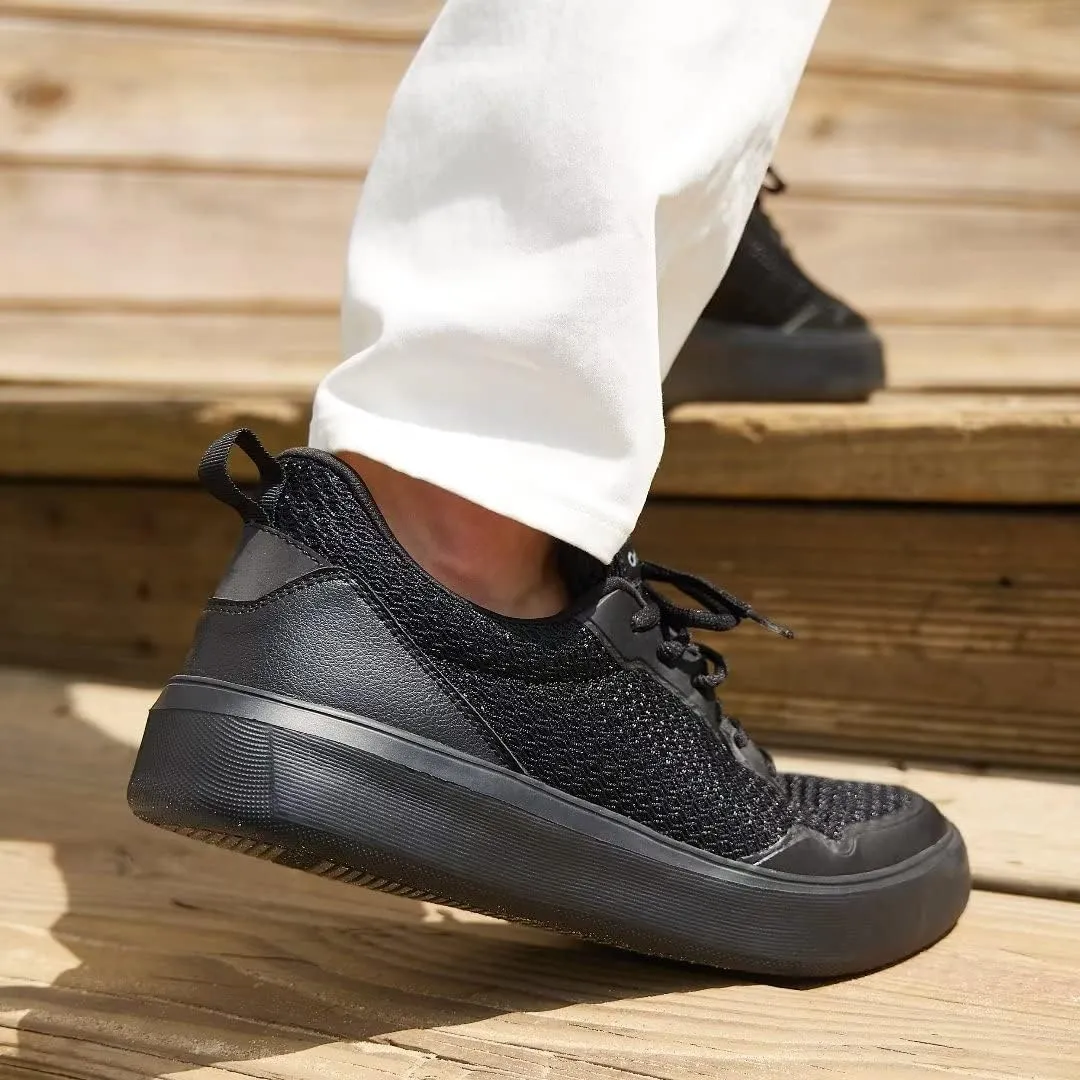 Men's Orthopedic Fashion Sneakers with Arch Support: Comfortable Orthotic Shoes for Plantar Fasciitis, Adjustable Supportive Flat Feet Walking Shoes for Foot and Ankle Pain Relief
