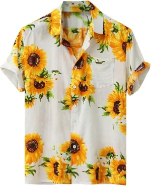 Mens Regular-Fit Stretch Shirts Long Sleeve Hippie Casual Beach T Shirts Ethnic Beach Yoga Tops Roll-Up Sleeve Summer