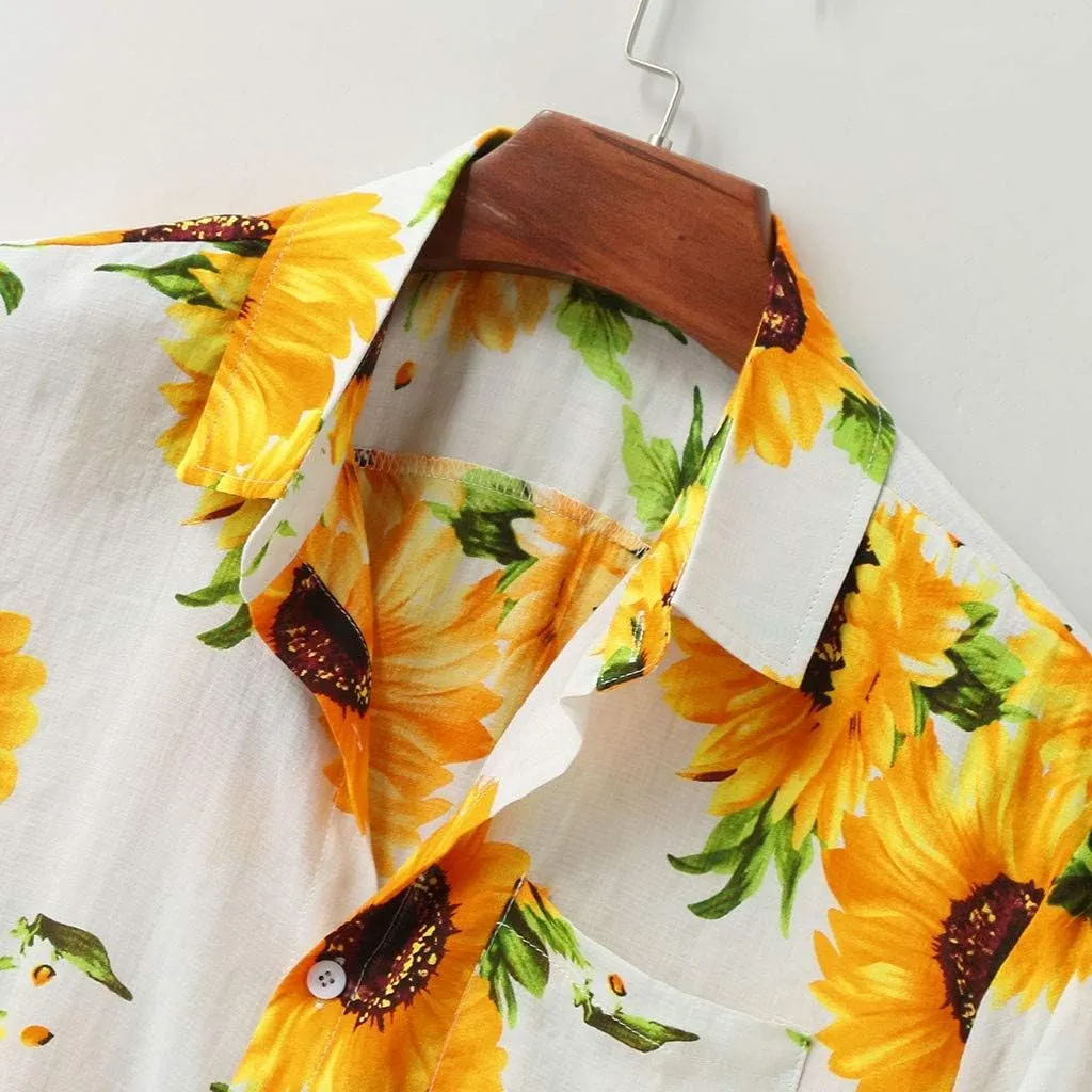 Mens Regular-Fit Stretch Shirts Long Sleeve Hippie Casual Beach T Shirts Ethnic Beach Yoga Tops Roll-Up Sleeve Summer
