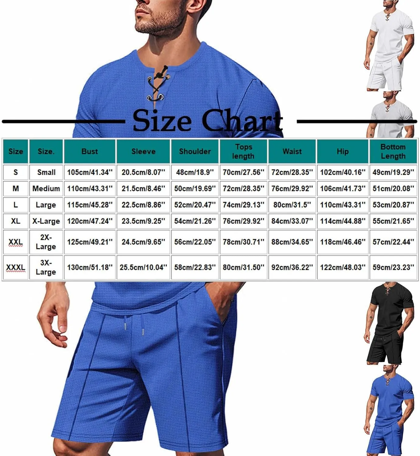 Mens Short Sets 2 Piece Beach Vacation Outfits Casual Summer Jogging Tracksuits Matching Henley Shirt and Shorts Sets
