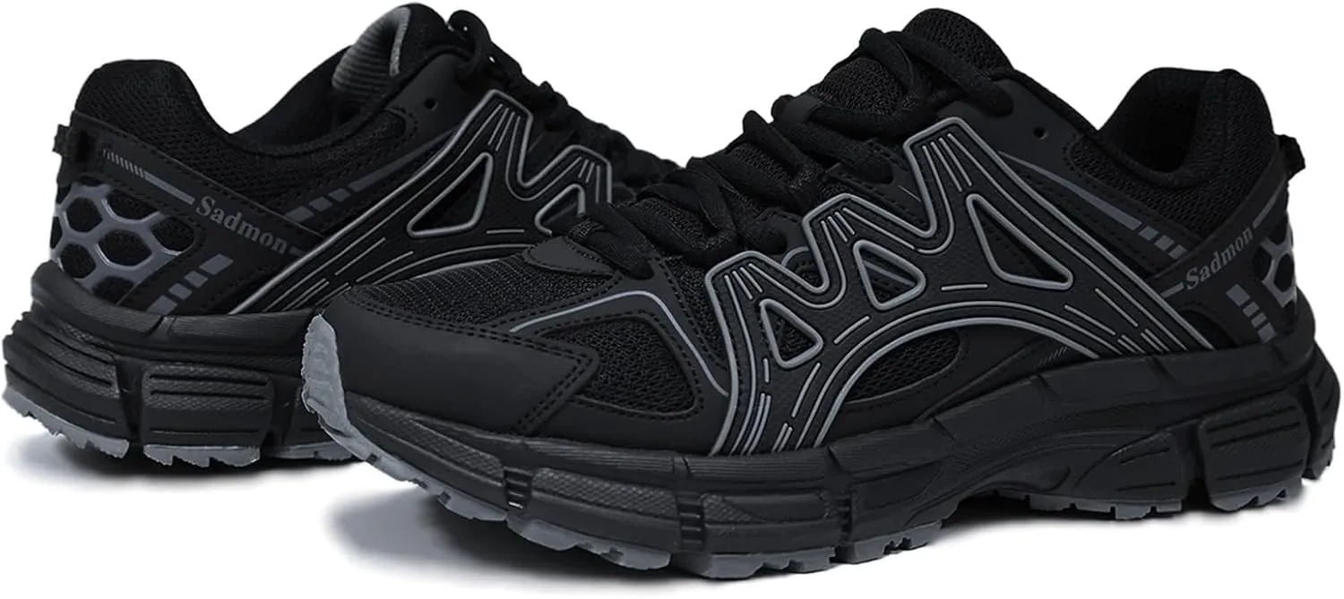 Men's Slip Resistant Trail Running Shoes - Supportive Athletic Shoes for Outdoor Fitness Walking, Road Running and Gym Training