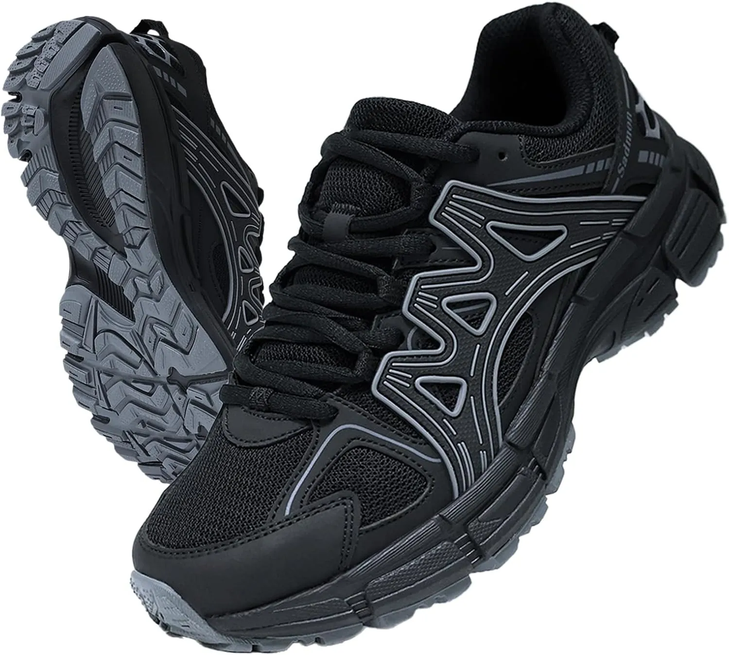 Men's Slip Resistant Trail Running Shoes - Supportive Athletic Shoes for Outdoor Fitness Walking, Road Running and Gym Training