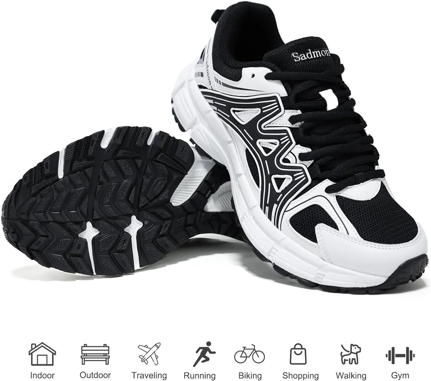 Men's Slip Resistant Trail Running Shoes - Supportive Athletic Shoes for Outdoor Fitness Walking, Road Running and Gym Training