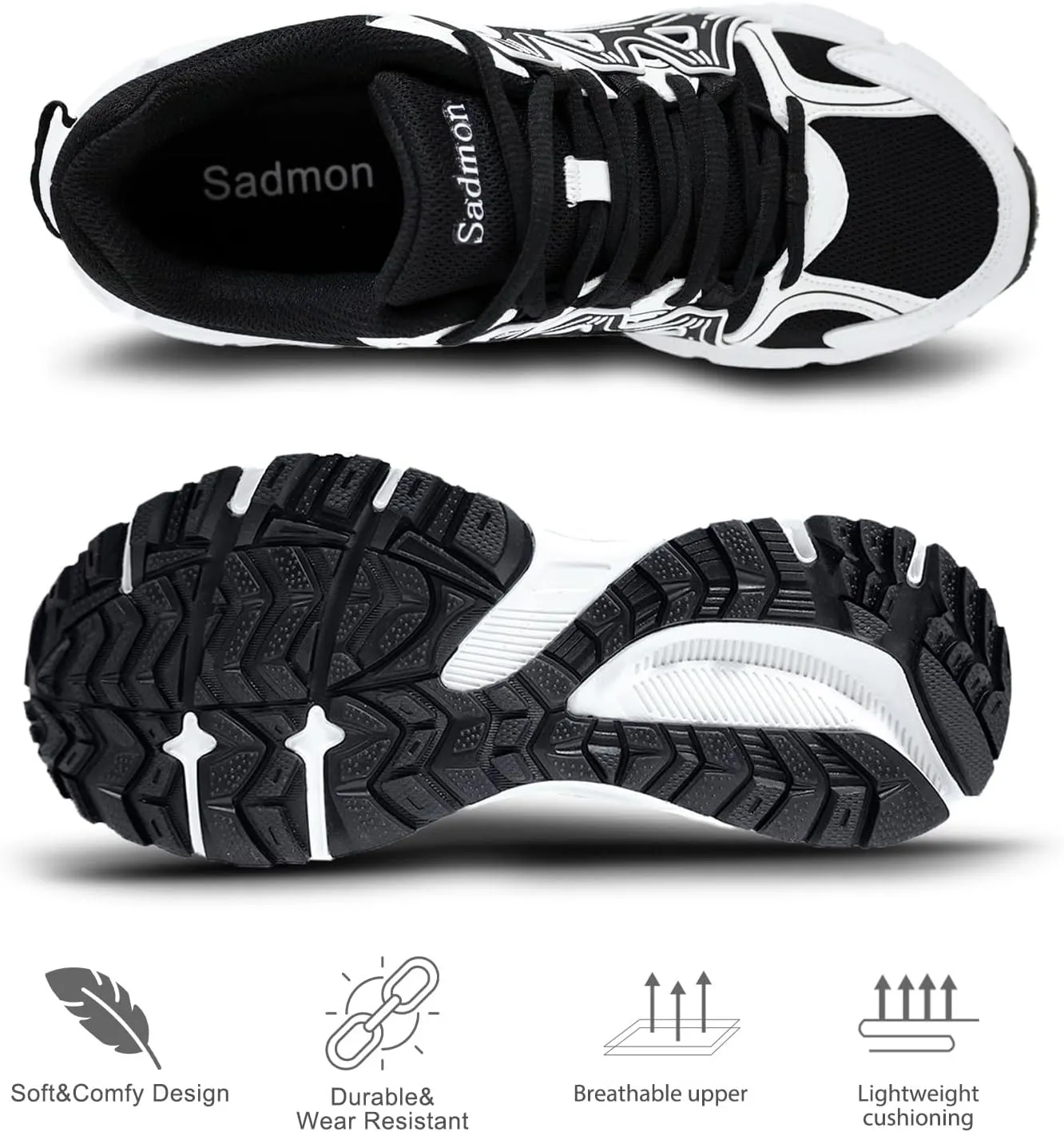 Men's Slip Resistant Trail Running Shoes - Supportive Athletic Shoes for Outdoor Fitness Walking, Road Running and Gym Training