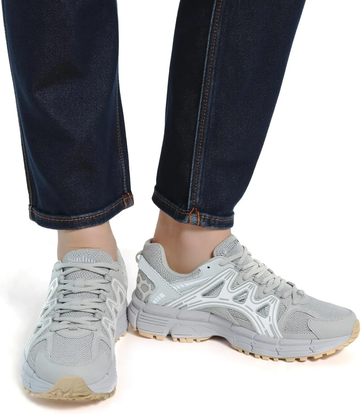 Men's Slip Resistant Trail Running Shoes - Supportive Athletic Shoes for Outdoor Fitness Walking, Road Running and Gym Training