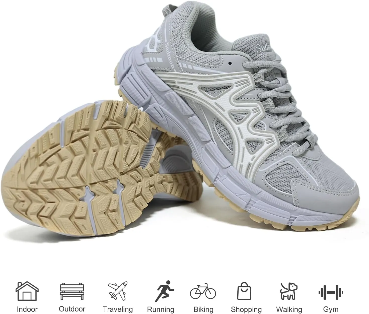 Men's Slip Resistant Trail Running Shoes - Supportive Athletic Shoes for Outdoor Fitness Walking, Road Running and Gym Training