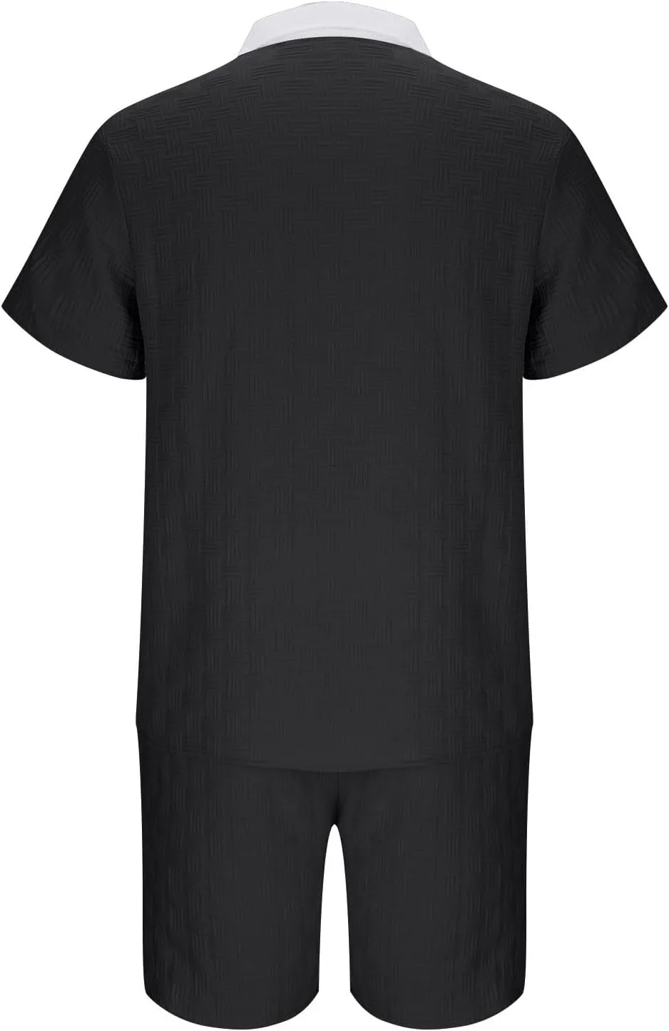 Mens Summer Beach Outfits 2 Piece Short Sleeve Button down Shirts Shorts Fashion Casual Vacation Texture Sets for Men
