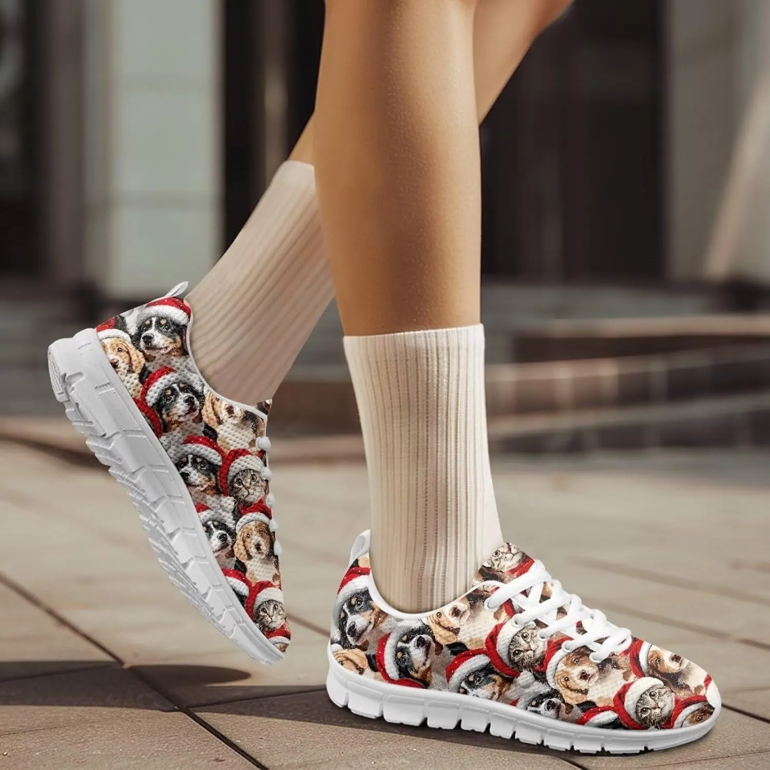 Men's Supportive Running Shoes Fashion Breathable Sneakers Light Elastic Arch Support Travel Shoes for Outdoor US 5-14 White Sole