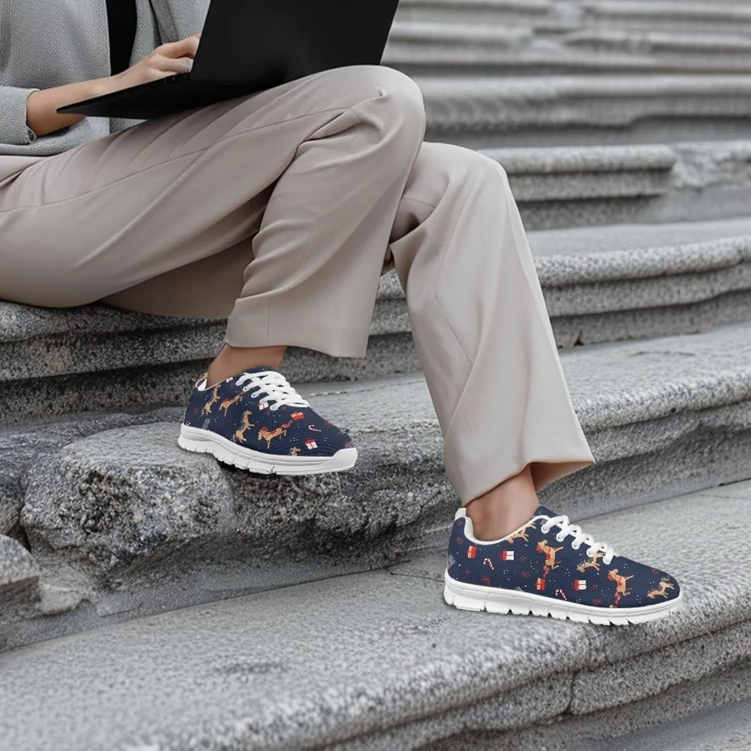 Men's Supportive Running Shoes Fashion Breathable Sneakers Light Elastic Arch Support Travel Shoes for Outdoor US 5-14 White Sole