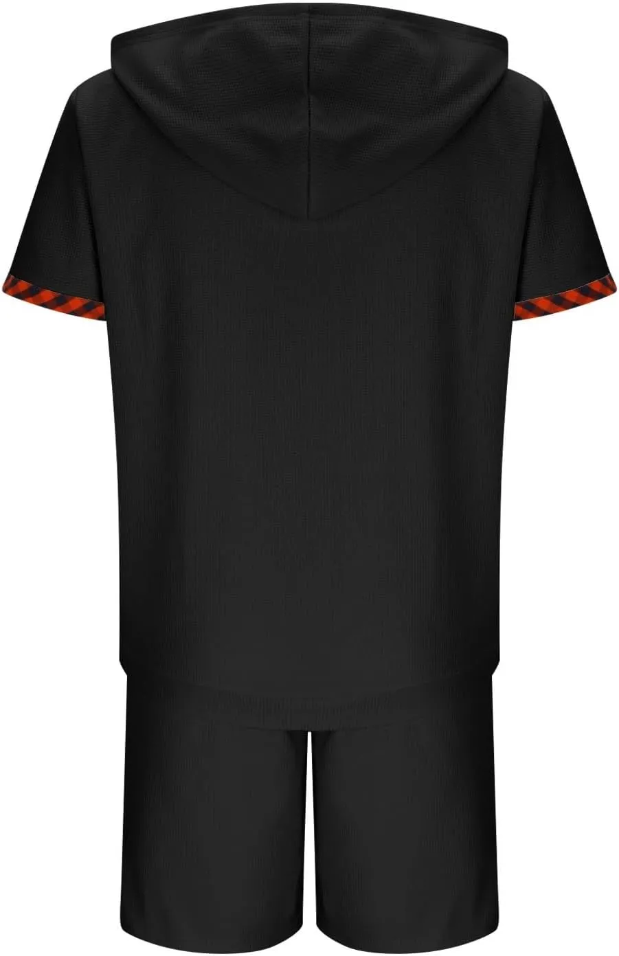 Mens Tracksuit 2 Piece Short Sleeve Hooded Athletic Shirts and Shorts Sweatsuits Sets with Pockets for Casual Running