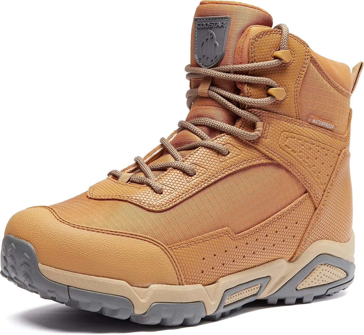 Men's Water-Resistant Work Boots Lightweight Tactical Boots Non-Slip Hiking Boots for Men