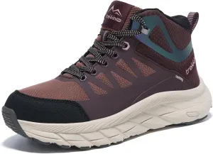 Men's Waterproof Walking Shoes Lightweight Water Resistant Sneakers Cushion Sole Boots for Work All Day Trekking Ankle High Camping Trails Hiking Boot