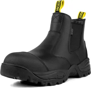 Mens Work Boots,Chelsea Slip On Industrial Construction Boots For Men,Soft Toe Shoes Botas De Trabajo Para Hombre (size 10)