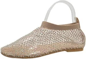 Mesh Ballet Flats Shoes for Women Buckle Strap Mary Jane Flats
