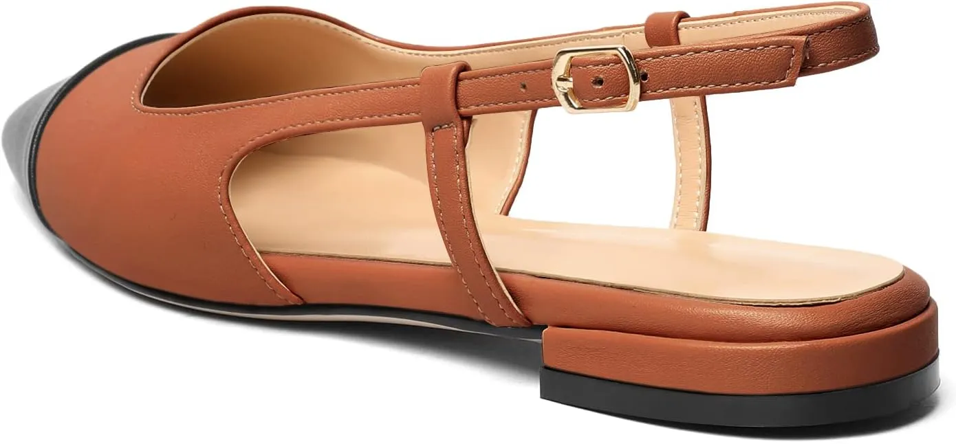 Mettesally Women's Pointed Toe Ballet Flat Shoes Cap Toe Classic Ballet Flats Walking Shoes Casual Formal Slip-On Flat Dress Shoes