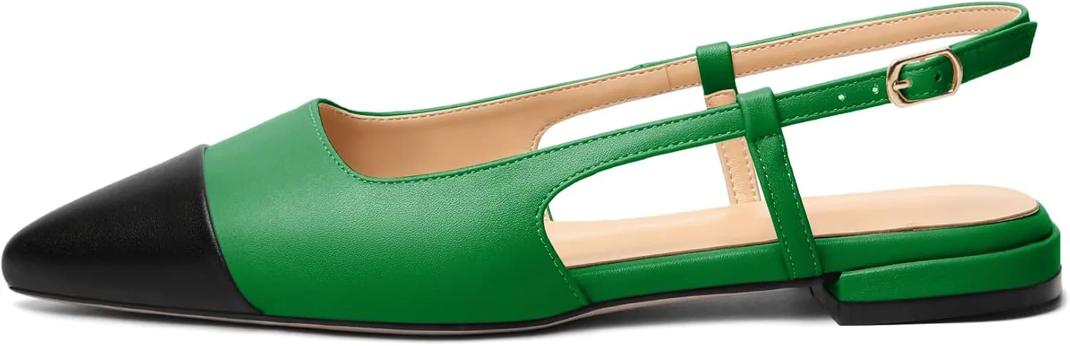 Mettesally Women's Pointed Toe Ballet Flat Shoes Cap Toe Classic Ballet Flats Walking Shoes Casual Formal Slip-On Flat Dress Shoes