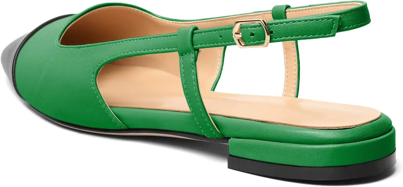Mettesally Women's Pointed Toe Ballet Flat Shoes Cap Toe Classic Ballet Flats Walking Shoes Casual Formal Slip-On Flat Dress Shoes