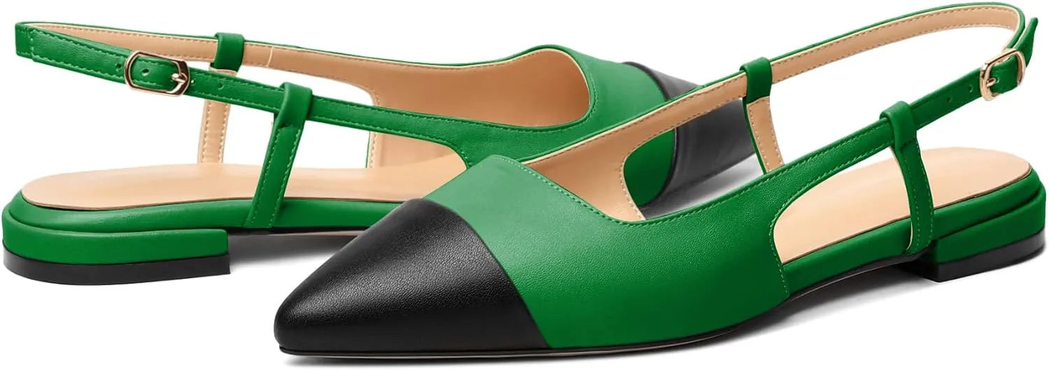 Mettesally Women's Pointed Toe Ballet Flat Shoes Cap Toe Classic Ballet Flats Walking Shoes Casual Formal Slip-On Flat Dress Shoes