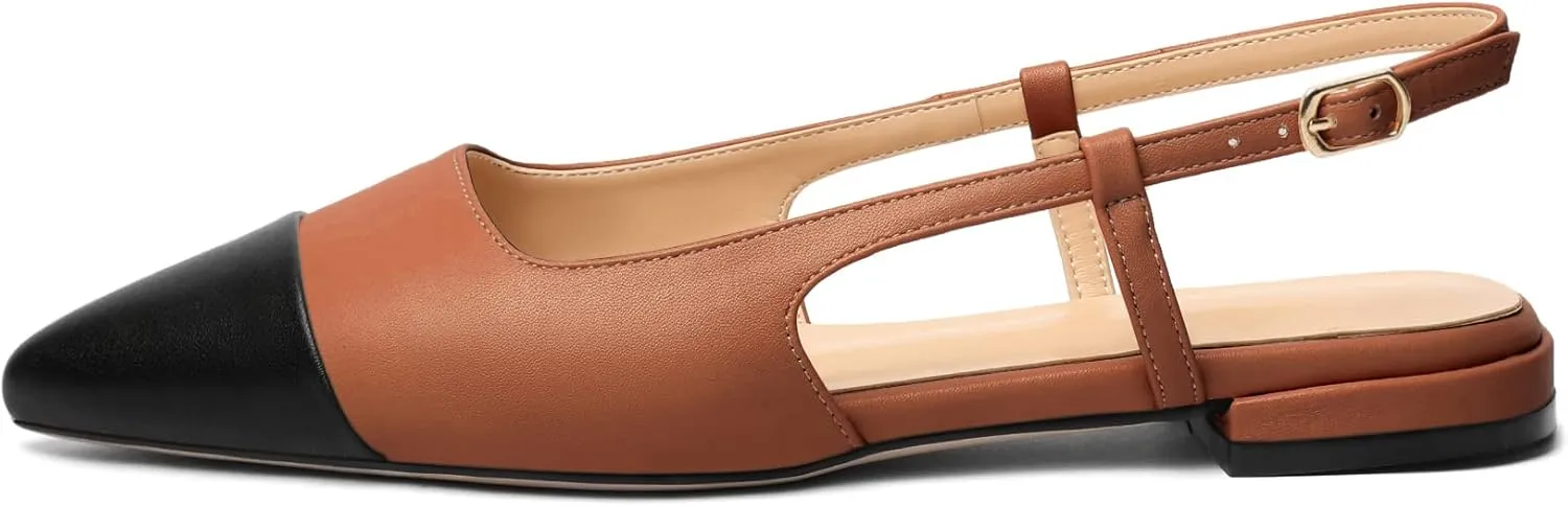 Mettesally Women's Pointed Toe Ballet Flat Shoes Cap Toe Classic Ballet Flats Walking Shoes Casual Formal Slip-On Flat Dress Shoes