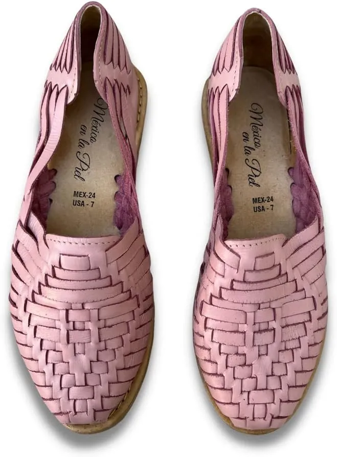 Mexico en la Piel Leather Huarache Sandals. Comfortable Flats For Woman.