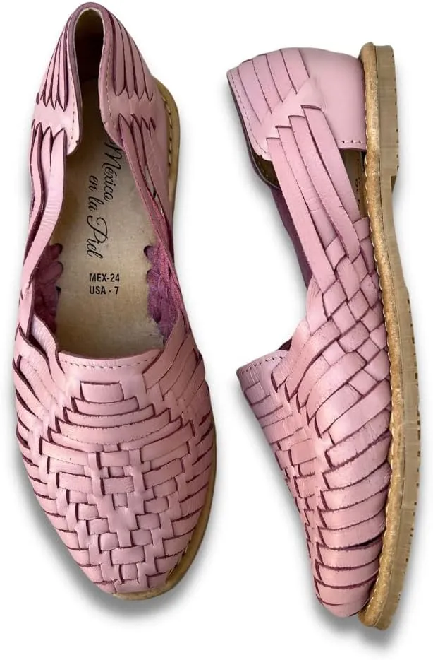 Mexico en la Piel Leather Huarache Sandals. Comfortable Flats For Woman.