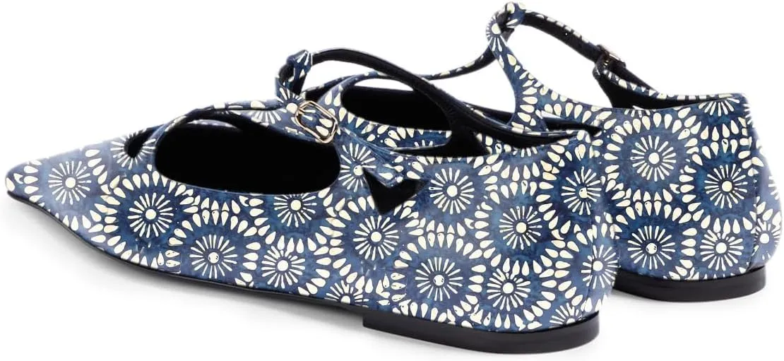 Milooey shoes Women Closed Square Toe Ballet Flats Comfy Buckled T-Strap Mary Jane Flats Sexy Cutout Dress Party Shoes Size 4-16 Us