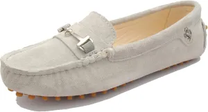 Minishion Loafers for Women Metallic Buckle Driving Shoes YB96015