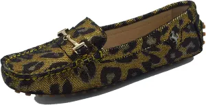 Minishion Loafers for Women Metallic Buckle Driving Shoes YB96015