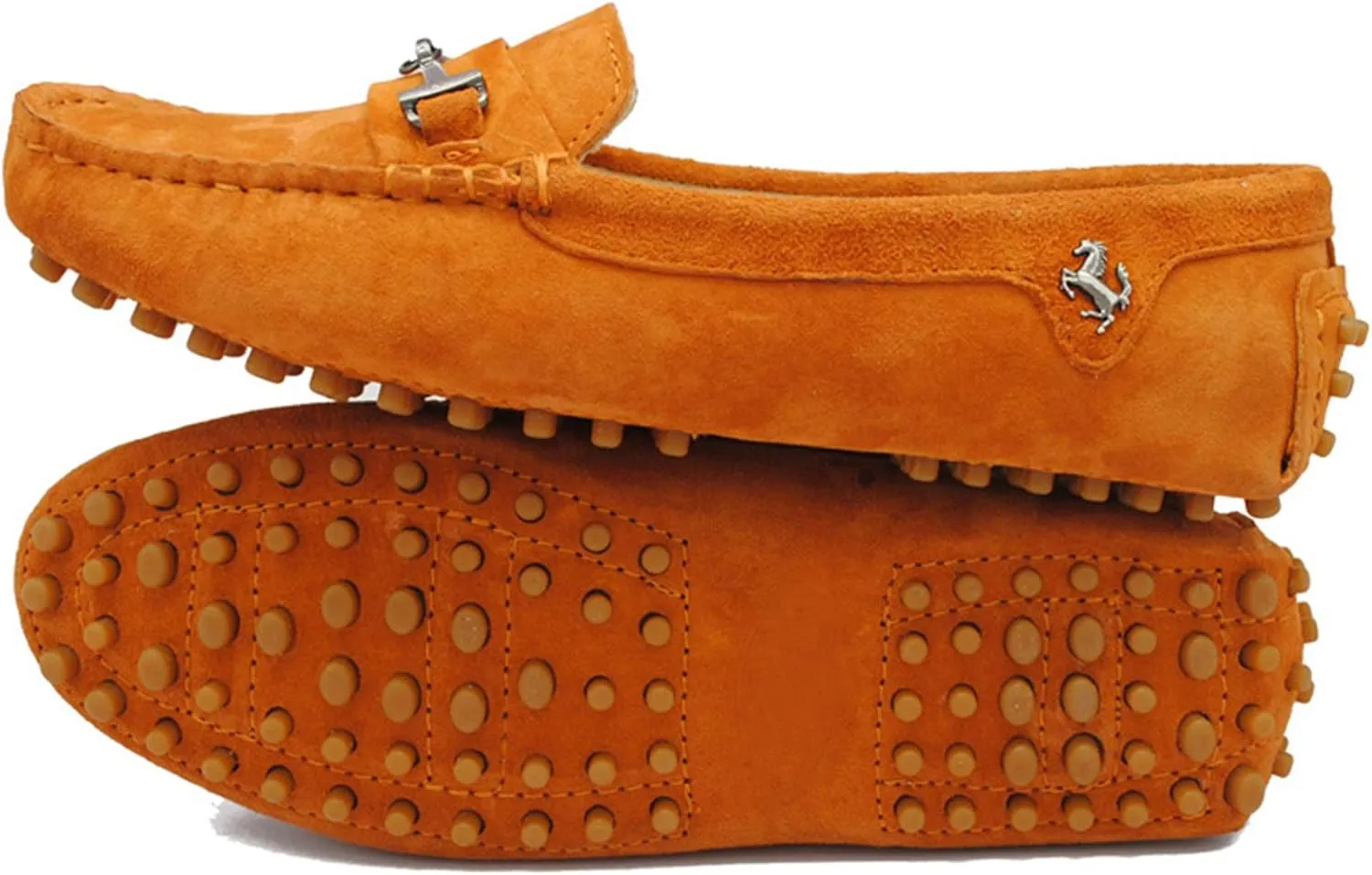 Minishion Loafers for Women Metallic Buckle Driving Shoes YB96015
